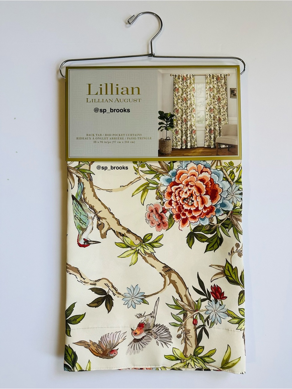 🎁2PC Lillian August Back Tab Rod Pocket Curtains - 36” x 96” - Multi - Picture 5 of 12